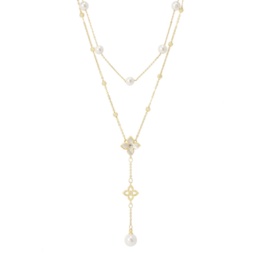 JN シェル&シェルパール ブランフラワー 2連風ネックレス