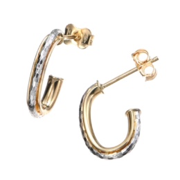 UNOAERRE 18K 2トーン パターン デザイン ピアス