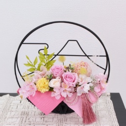 プリザーブドアレンジ 富士山ピンク