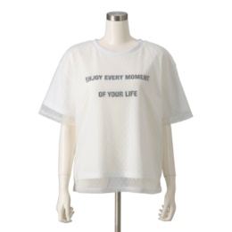 KILA MODA チュールレースドッキングメッセージプルオーバー