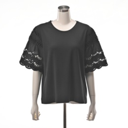 &LOVE ロマンティック袖レースプルオーバー