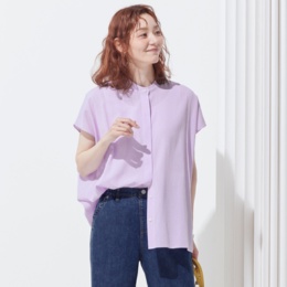 BOBSON SunSister バンドカラーストライプシャツ