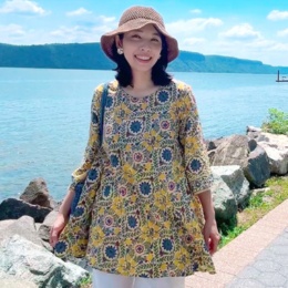  myM インド綿手染めブロックプリントチュニック