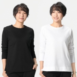 Denim&Co ワッフル素材プルオーバー2枚セット