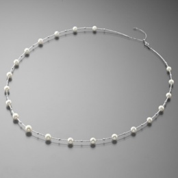 PT ナチュラルホワイトカラー アコヤ真珠デザインネックレス