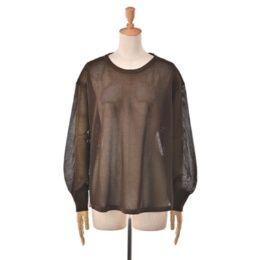 Coeur sucre シアーメッシュボートネックニットプルオーバー