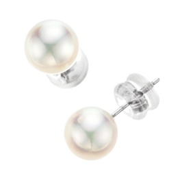 ナチュラルホワイトカラー アコヤ真珠イヤリング/ピアス 8.0mm