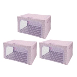 スタッキングできる 窓付き収納BOX 同色3個セット