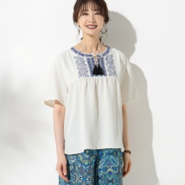 MAHARA MODERN オリエンタル刺繍タッセルチュニック