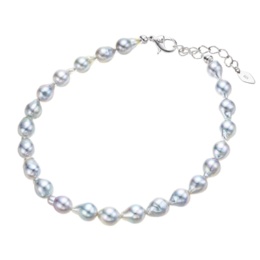 ナチュラルブルーグレーアコヤ真珠バロック ブレスレット5mm