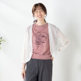 Coeur sucre ニットメッシュ使えるボレロ風カーディガン