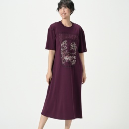 PERSONS カットソー刺繍ワンピース