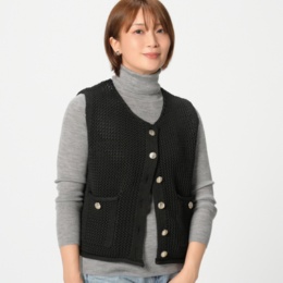 LUREM メッシュ編みニットベスト