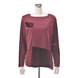 BOUTIQUE JUNKO 異素材幾何学切替プルオーバー