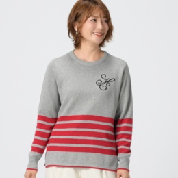day to day イニシャルエンブレムボーダーニットプルオーバー