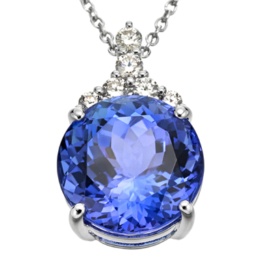 タンザナイト PT ペンダント 12.88ct [AAAAAカラー]