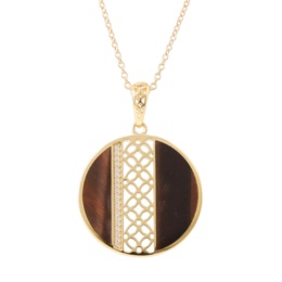 パテラ シルバー925 赤虎目石 ゴールドトーン ペンダント