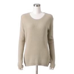 KawaiOkada ワッフル編みロングスリーブプルオーバー