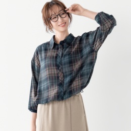 Remite チェックシアーシャツブルゾン