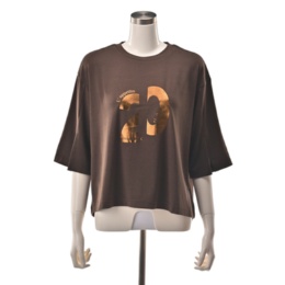 Remite 箔プリント袖スリットTシャツ