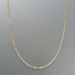  18KYG スルーピン付フラットアズキチェーンネックレス 45cm [L]