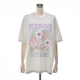 PERSONS フラワーグラフィック刺繍Tシャツ