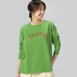  PERSONS ラインストーンロゴ長袖トップス