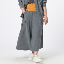 BA-TSU CLUB バックサテンヴィンテージ加工カーゴスカート