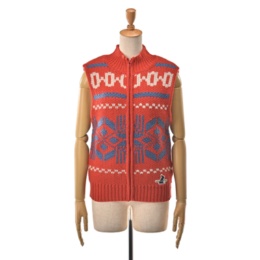 GRC ノルディック柄カウチンニットベスト