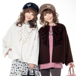  &LOVE フロントリボンふりるディティールコート