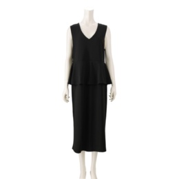 Beauty Fit カットジョーゼットペプラムワンピース