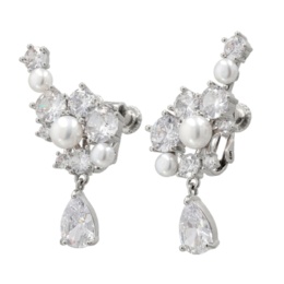 JN 淡水パール&CZ グレース ティア イヤリング/ピアス