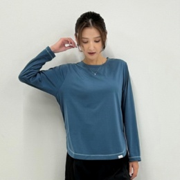  miilean 配色ステッチのデイリーロングTシャツ