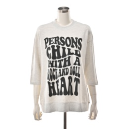 PERSONS ロゴプリント七分袖スウェットトップス