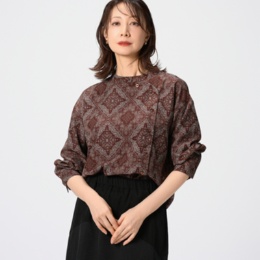 ModdedAnce アシンメトリーデザインダイヤプリントシャツ
