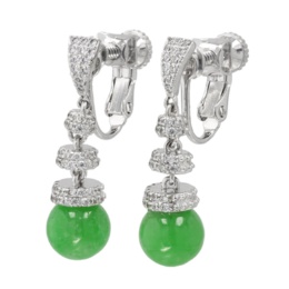 TarTar 翡翠&CZ スイングイヤリング/ピアス[ジェナ]