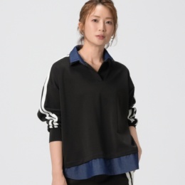 KILA MODA ラインデザインレイヤードプルオーバー