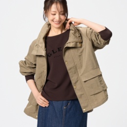 Remite スタンドカラーミドル丈ブルゾンコート