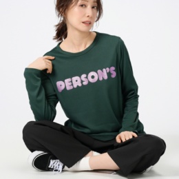 PERSONS ラメプリントテレコトップス