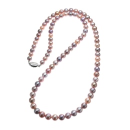  メタリックマルチカラーパール ロングネックレス 8-9mm