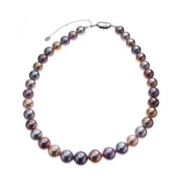  メタリックマルチカラーパール ネックレス 10-13mm