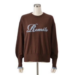Remite ラメシャギーロゴニット ネット限定カラー