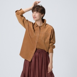 COCUE 細コーデュロイオーバーシャツ