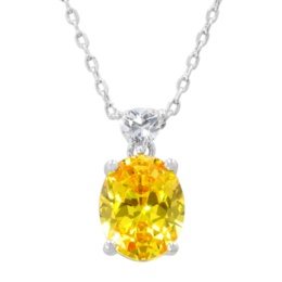 カナリーイエローカラーCZ ペンダント 約3ct[ルシンダ]