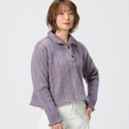 myM ウール混暖か襟付きプルオーバー