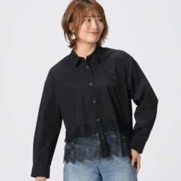 UNFILO STORYコラボ 裾レースクロップドシャツ