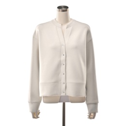 UNFILO BEAUTY FORM JERSEY キーネックカーディガン