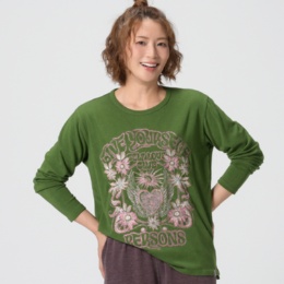  PERSONS ハート&フラワー刺繍Tシャツ