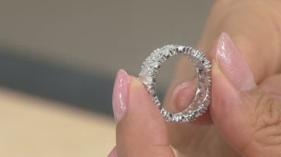 DIAMONIQUE SS ファンシーフルエタニティリング計3.92ct ダイヤ