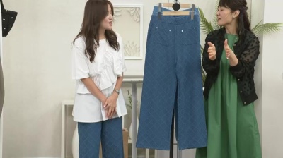 MISA Luxe 格子柄デニムパンツ MISA Luxe - QVC.jp